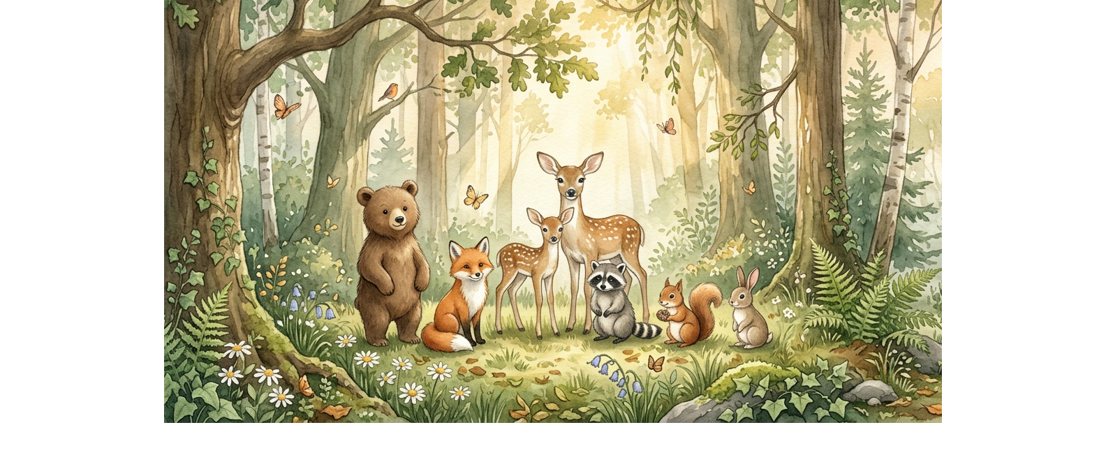 Imagen decorativa de bosque — Sección de bienvenida